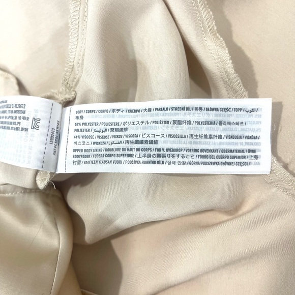 Abercrombie & Fitch Plunge V-Neck Satin Mini Cocktail Dress Gold Coquette - Picture 10 of 12